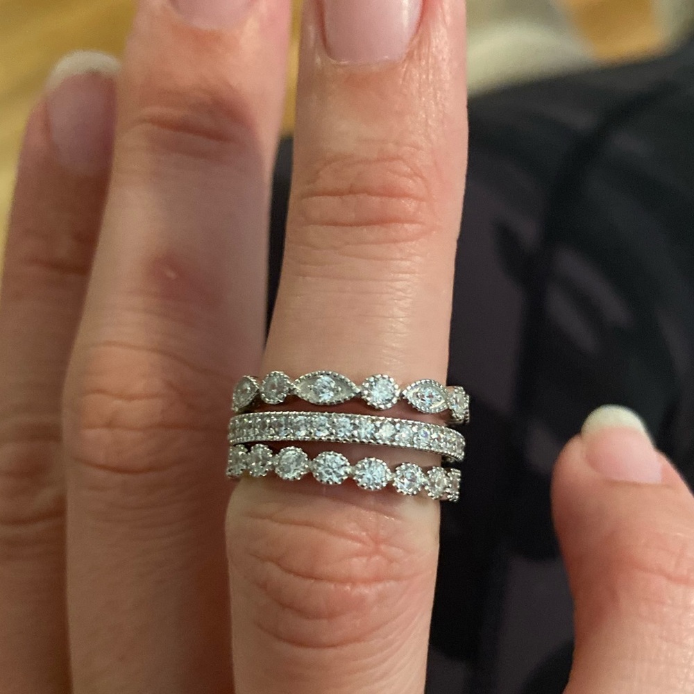 NWT ✨cubic zirconium sterling silver ring bands
